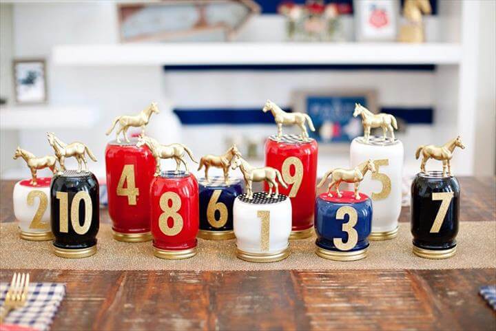 Race Horse Mason Jar Centerpiece