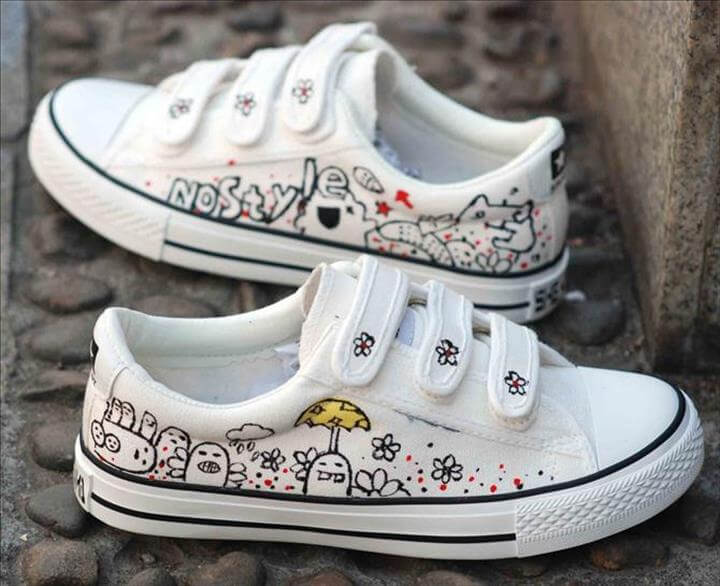 12 Gorgeous Hand Painted Shoe Sneaker Ideas