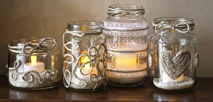 Easy DIY Mason Jar Candle Holder Wedding Centerpieces Ideen