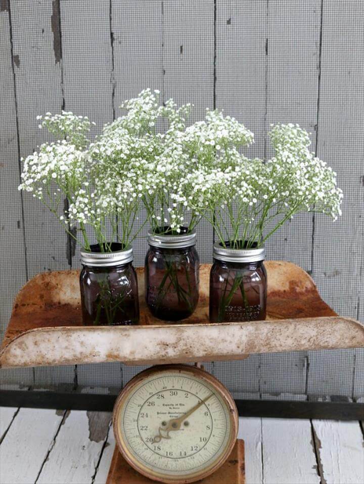 Spruce up your home, decorate for a party or make these Mason Jar Centerpieces for