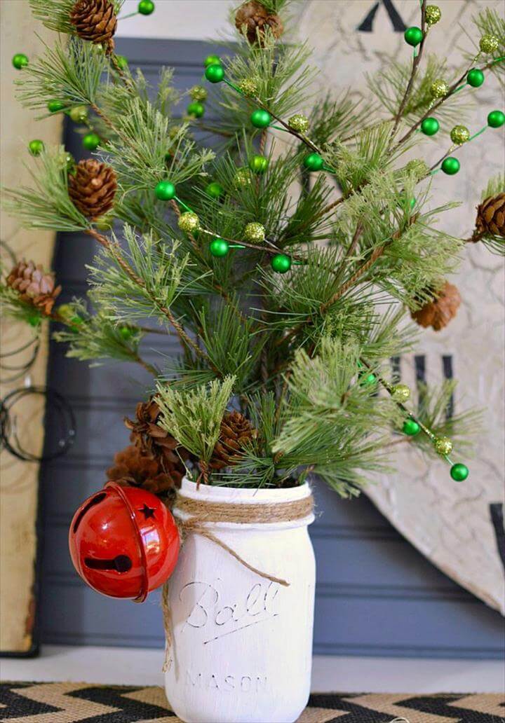 Mooie mason jar kerstdecoraties. Snel, makkelijk en niet duur!