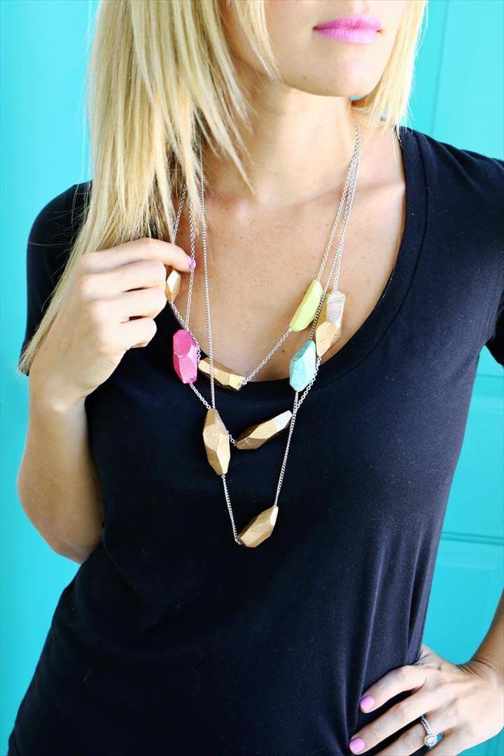 Clay geometric necklace