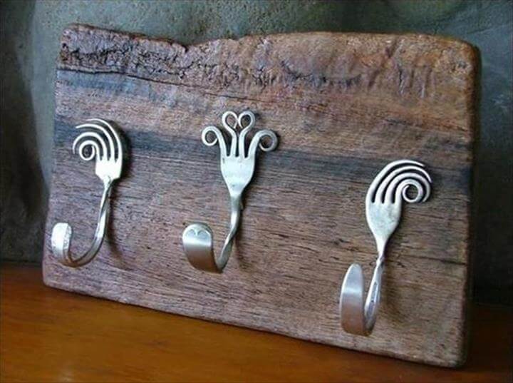 Coat hooks made from recycled cutlery
