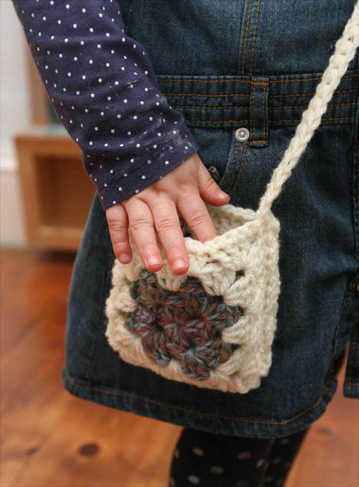 gehaakte granny square tas
