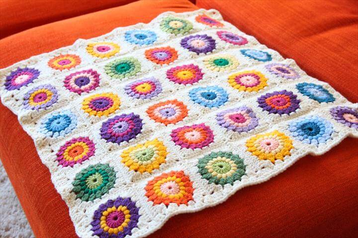  Sunburst Granny Square Deken Tutorial 