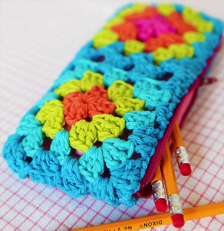 granny square ritssluiting zakje tutorial