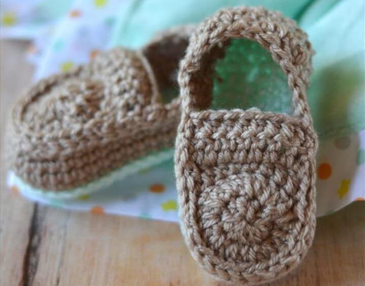 crochet baby loafers