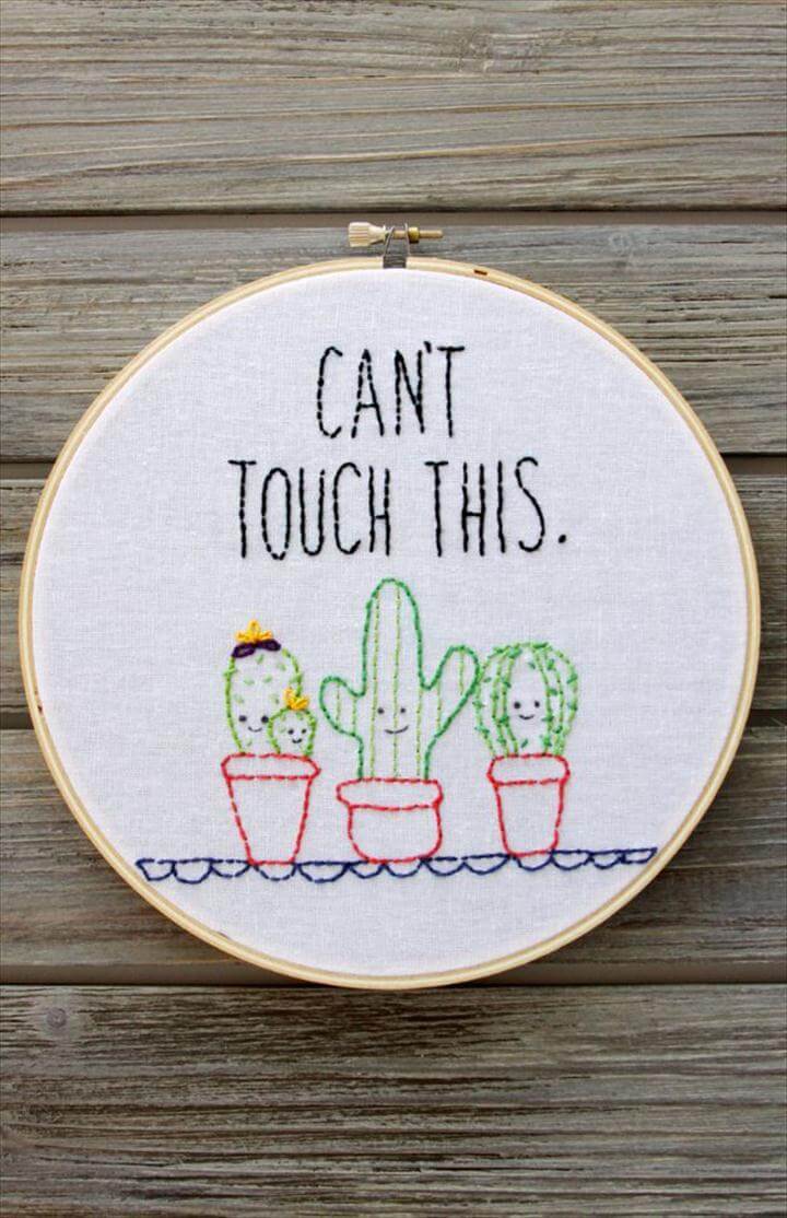 Can’t Touch This – Cactus Embroidery