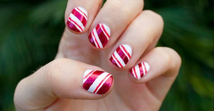 candy striped nails