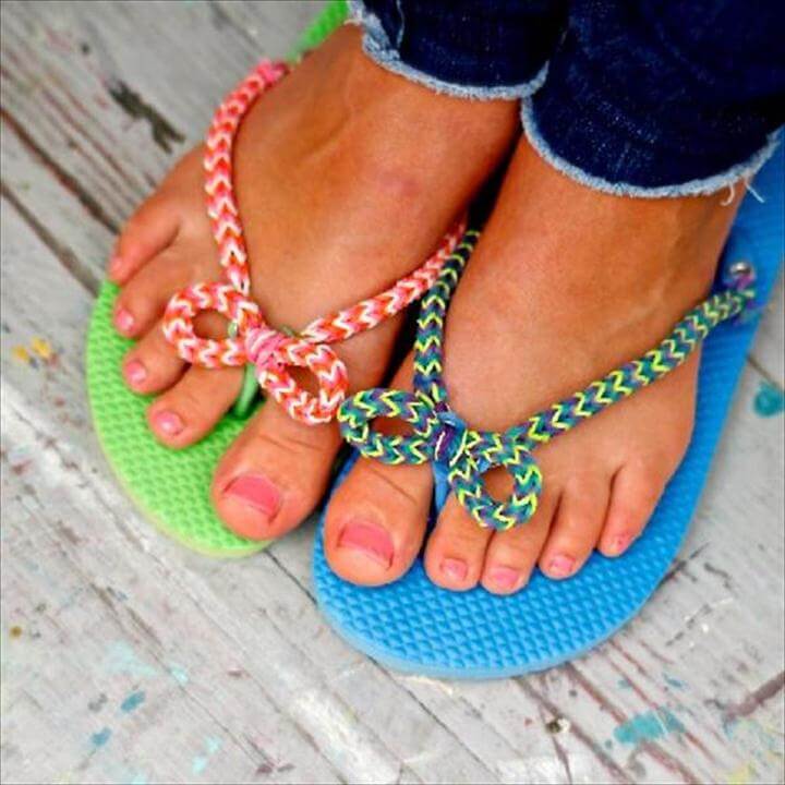 DIY-Rainbow-Flip-Flops diy rain bow flip flops