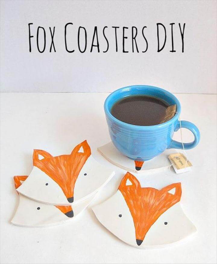 DIY Clay Fox Coasters
