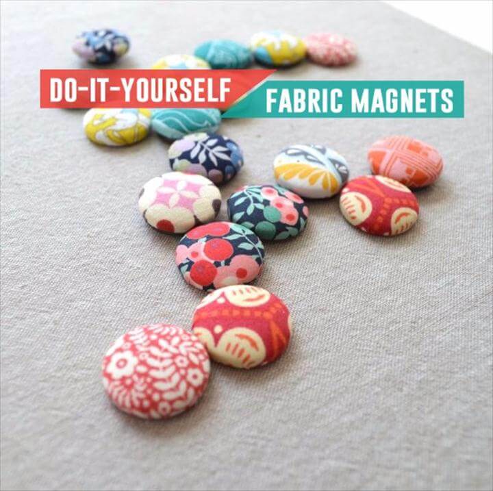 Cool Crafts You Can Make With Fabric Scraps - DIY Fabric Scrap Magnet - Creative DIY