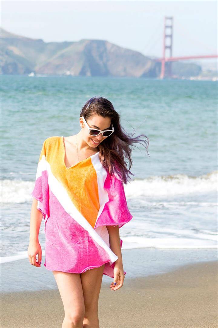 Say Goodbye to Soggy Cover-Ups With This DIY Beach Towel Poncho