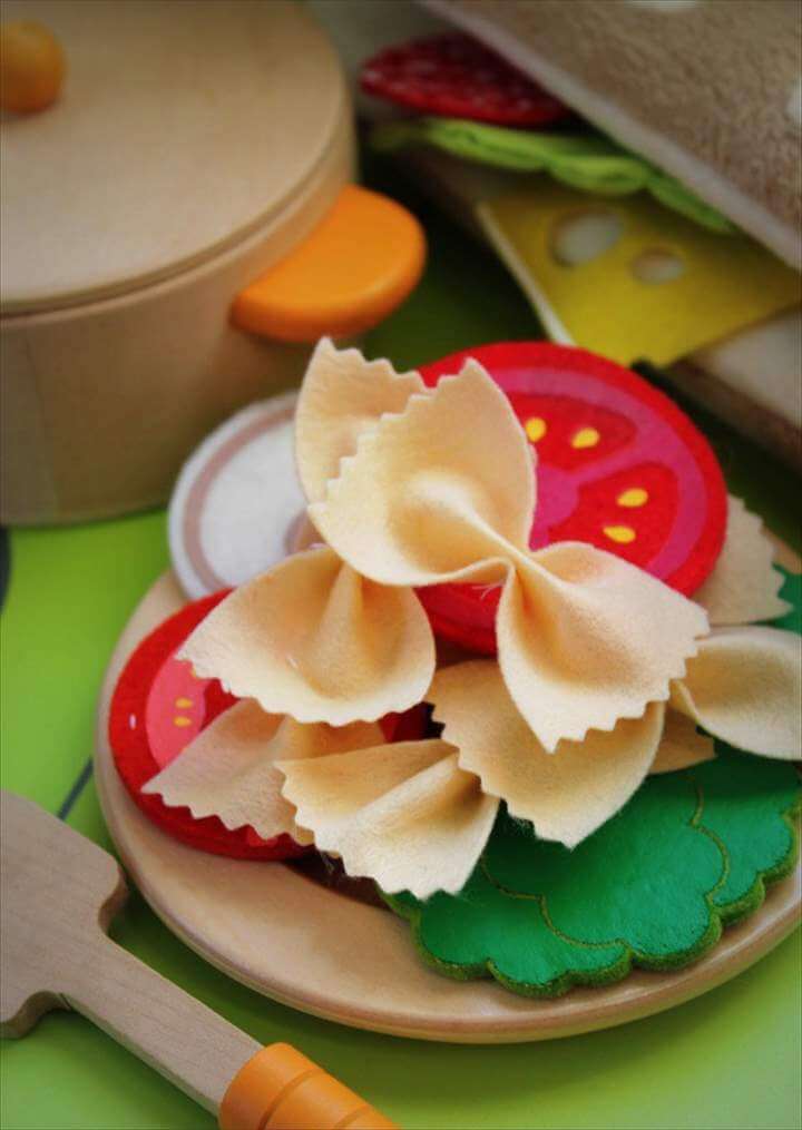 felt pasta play food