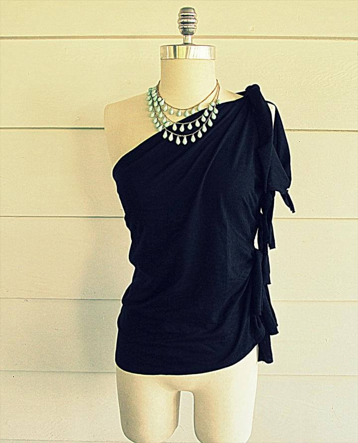 One Shoulder Shirt without Sewing