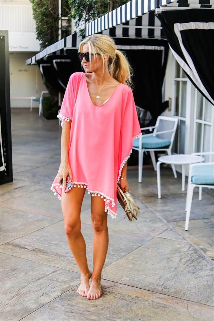 pink beach cover up