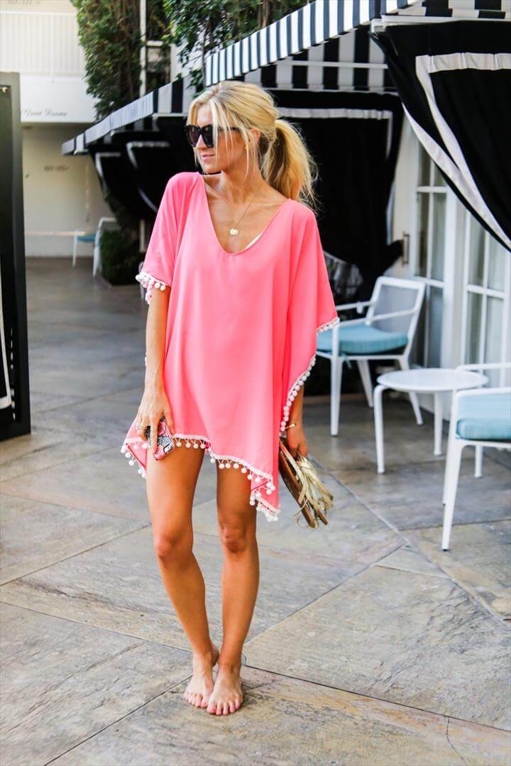 pink beach cover up dress