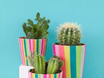 DIY Tissue Paper Covered Pots