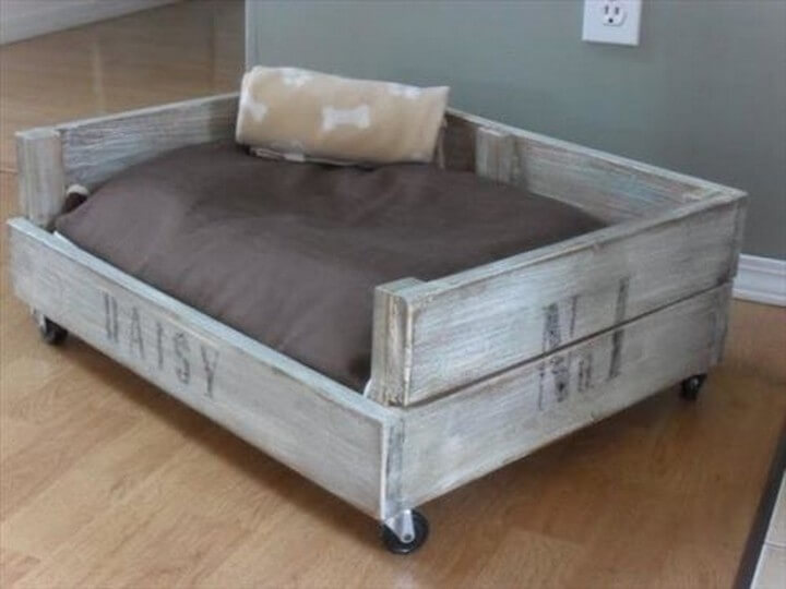 dog bed made out of pallets
