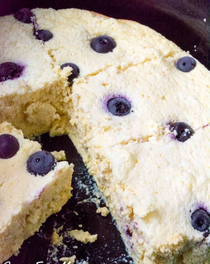 Crockpot Low Carb Blueberry Lemon Custard Cake