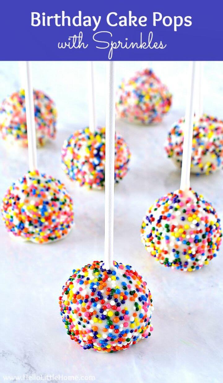 Easy DIY Birthday Cake Pops With Sprinkles