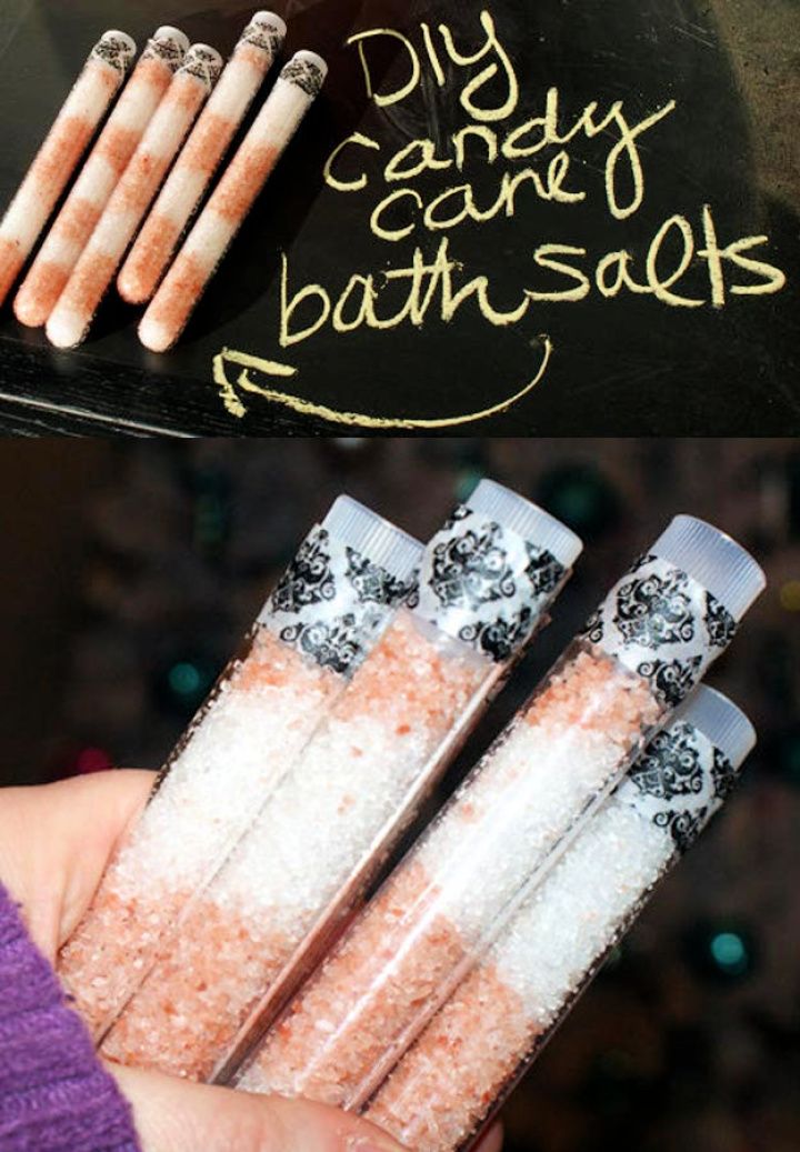 DIY Natural Candy Cane Bath Salts