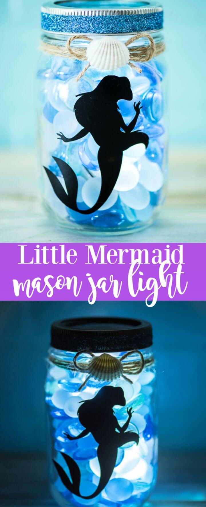 Easy DIY Little Mermaid Mason Jar Light