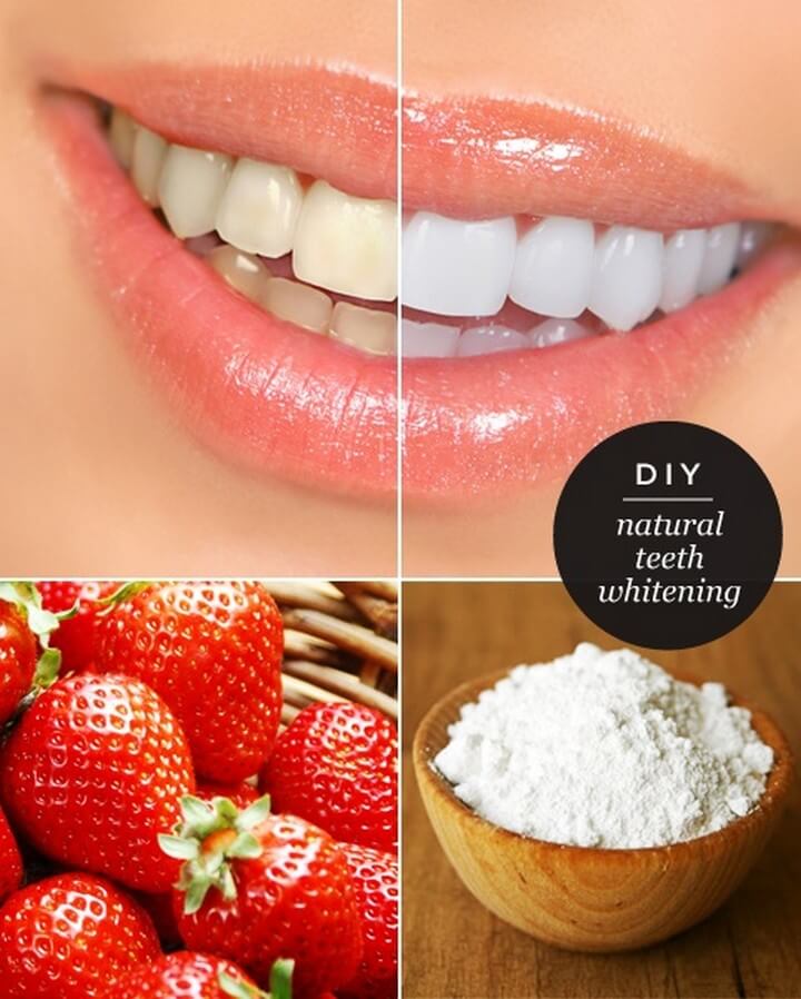 DIY Natural Baking Soda Strawberry Teeth Whitening