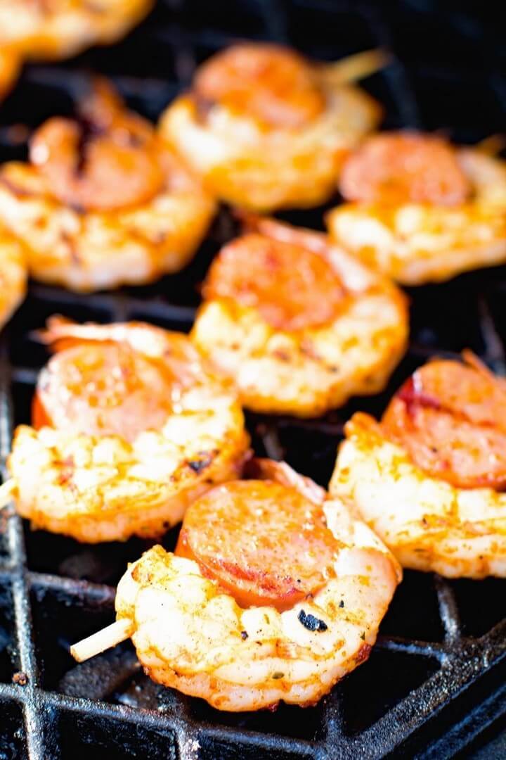 Sausage Grilled Shrimp Kabobs