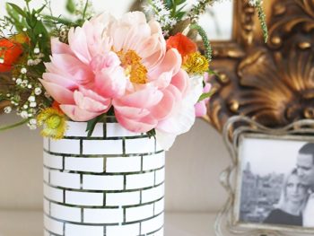DIY White Brick Vase