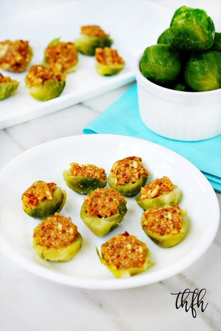 Raw Vegan Chipolte Almond Stuffed Brussels Sprouts