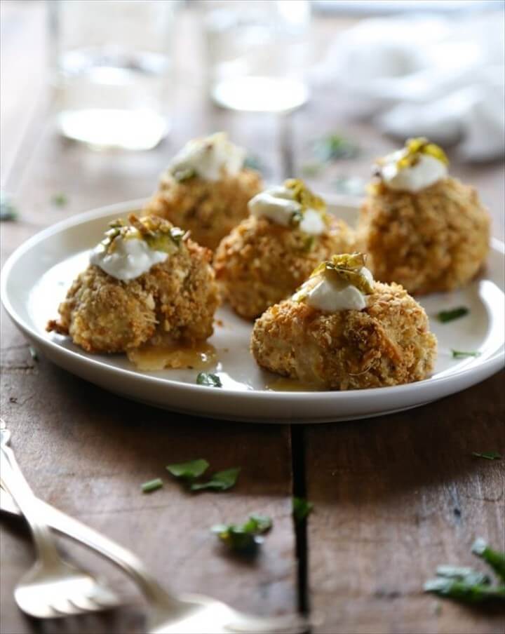 Roasted Brussel Sprout Quinoa Bites Stuffed With Gruyere