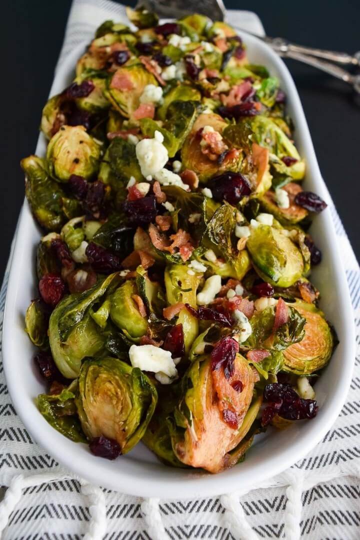 Brussels Sprouts with Bacon and Blue Cheese