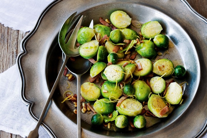 Brussels Sprouts with Bacon and Pine Nuts