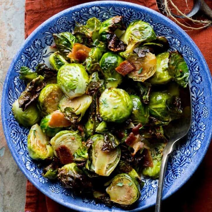 Maple Bacon Roasted Brussels Sprouts