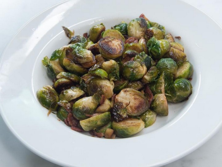 Sauteed Brussels Sprouts with Turkey Bacon