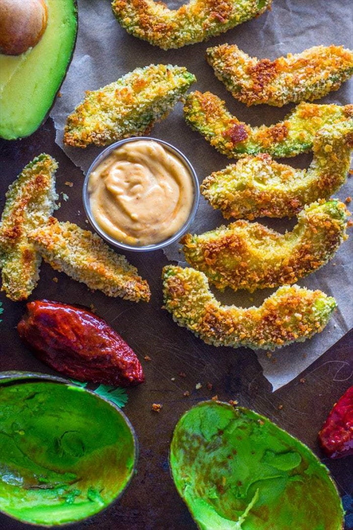 Crispy Baked Avocado Fries Chipotle Dipping Sauce