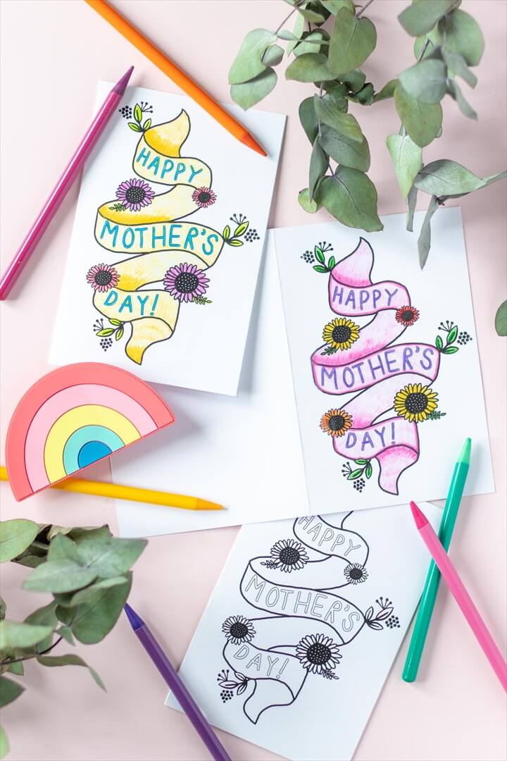 Mother’s Day Card Coloring Page