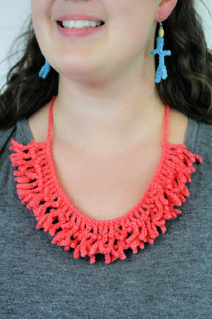 Crochet Coral Necklace