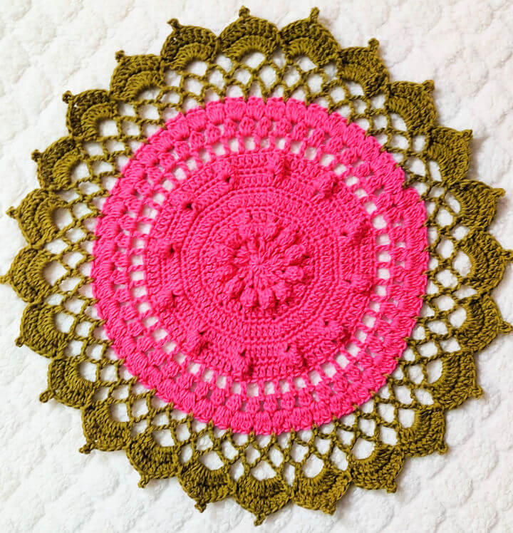 Crochet Round Floral Doily Placemat
