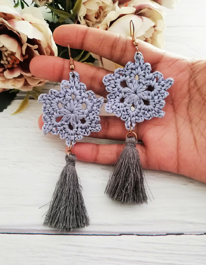 Crochet Snowflake Earrings