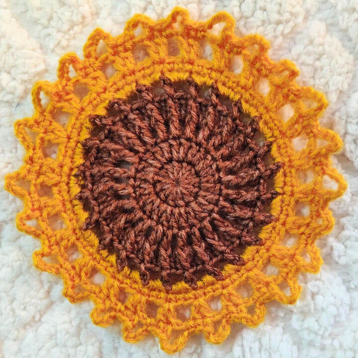 Crochet Sunflower Mini Doily