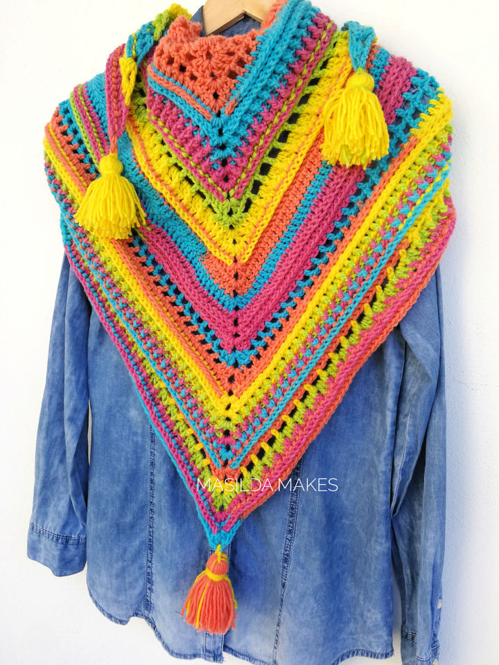 Crochet Tropical Hut Shawl