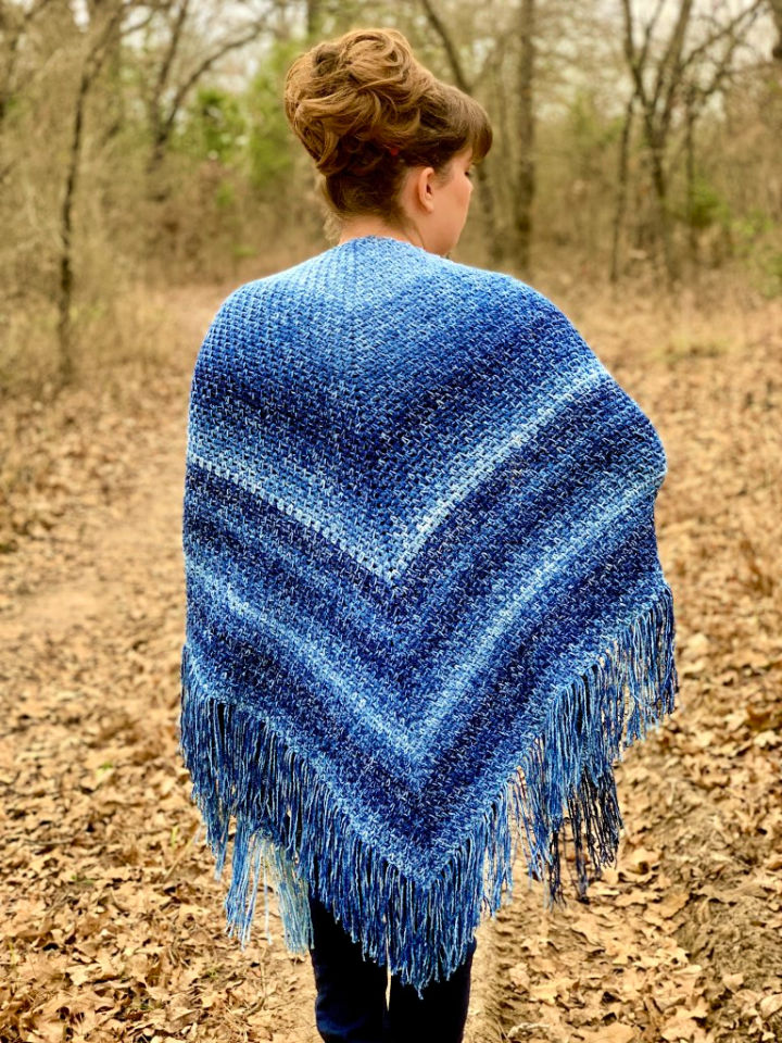 Free Crochet Denim Shawl Pattern