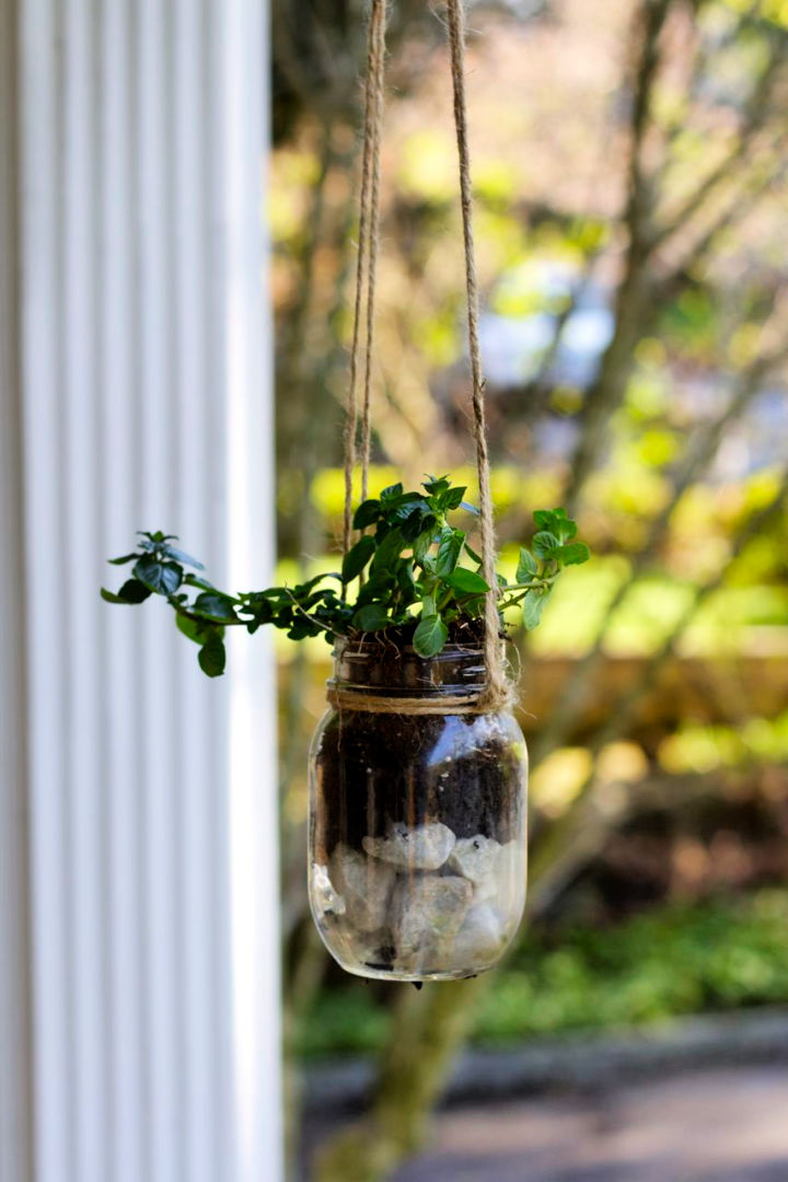 Mason Jar Hanging Herb Planter