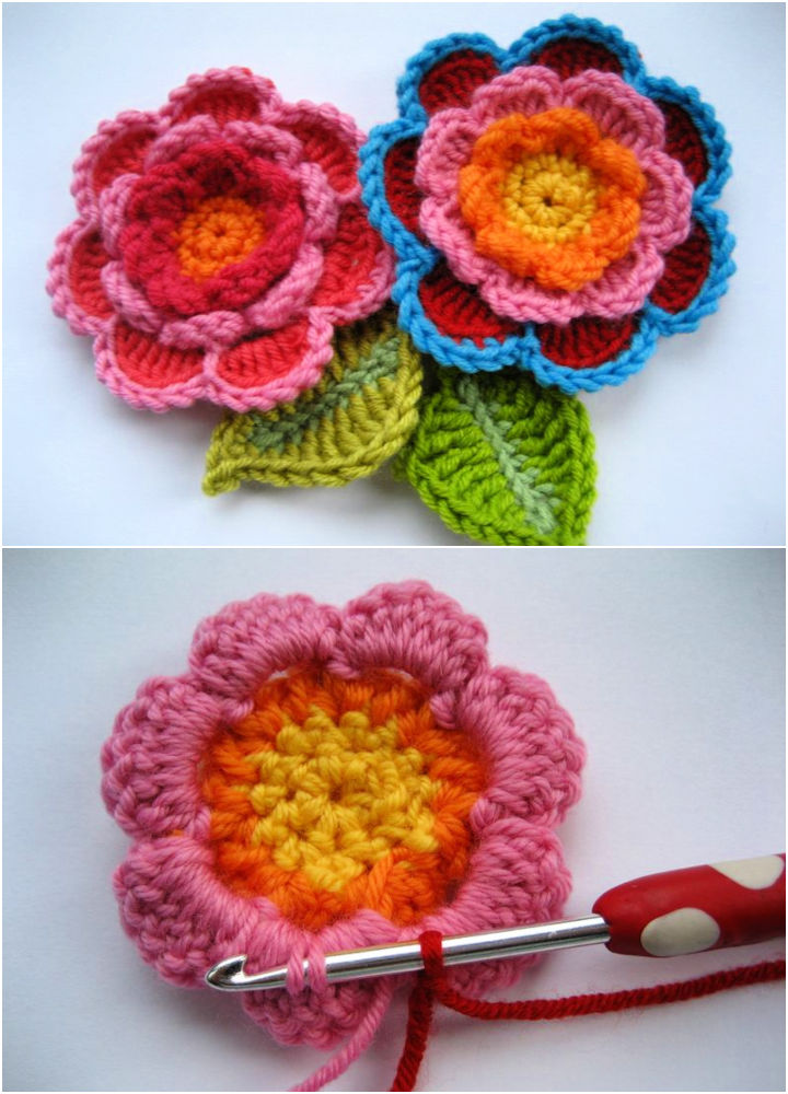 3 Layer Crochet Flower Pattern
