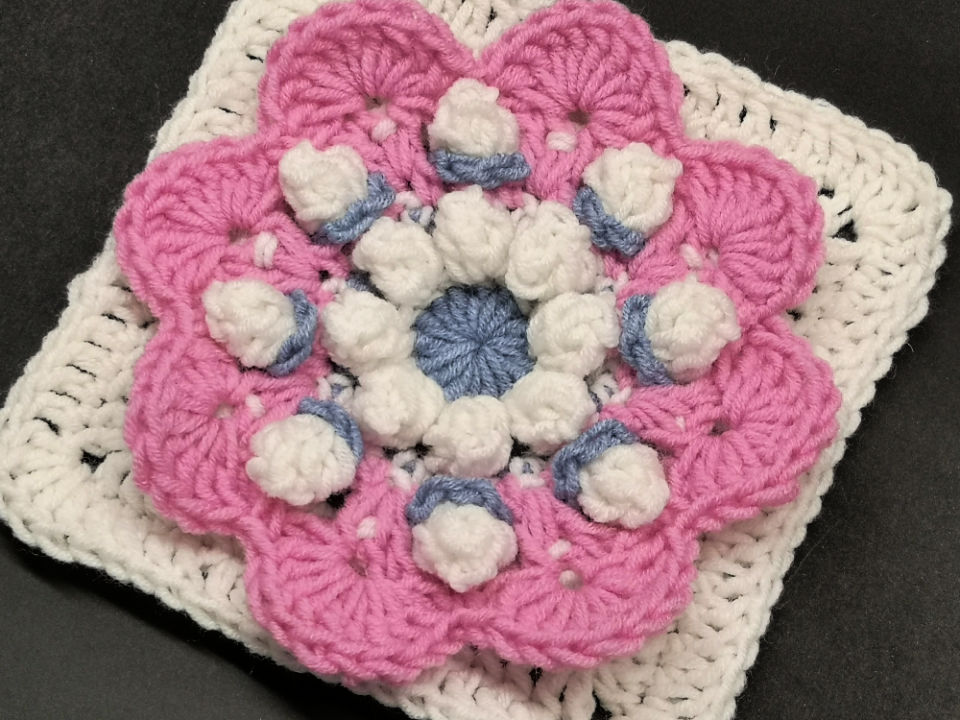 Crochet 3d Flower Granny Square