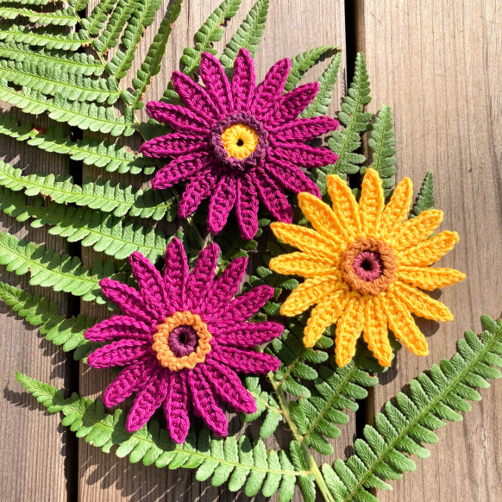 Crochet Autumn Gerbera Flower