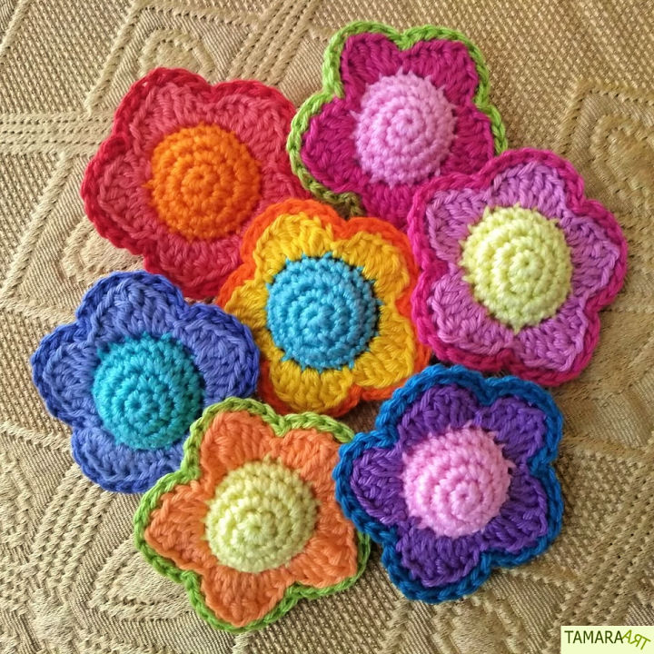 Easy to Crochet Colorful Flowers