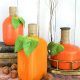 Hand Painted Glass Bottle Pumpkins